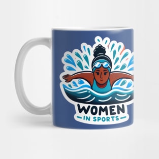 Women in Sports: Female Swimmer Butterfly Mug